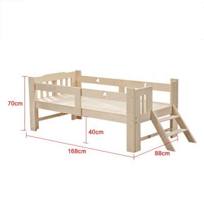 Eco-Friendly Germany Beech Baby Crib Convertible Europe Cot Bed Children Beds  for Kids with stars